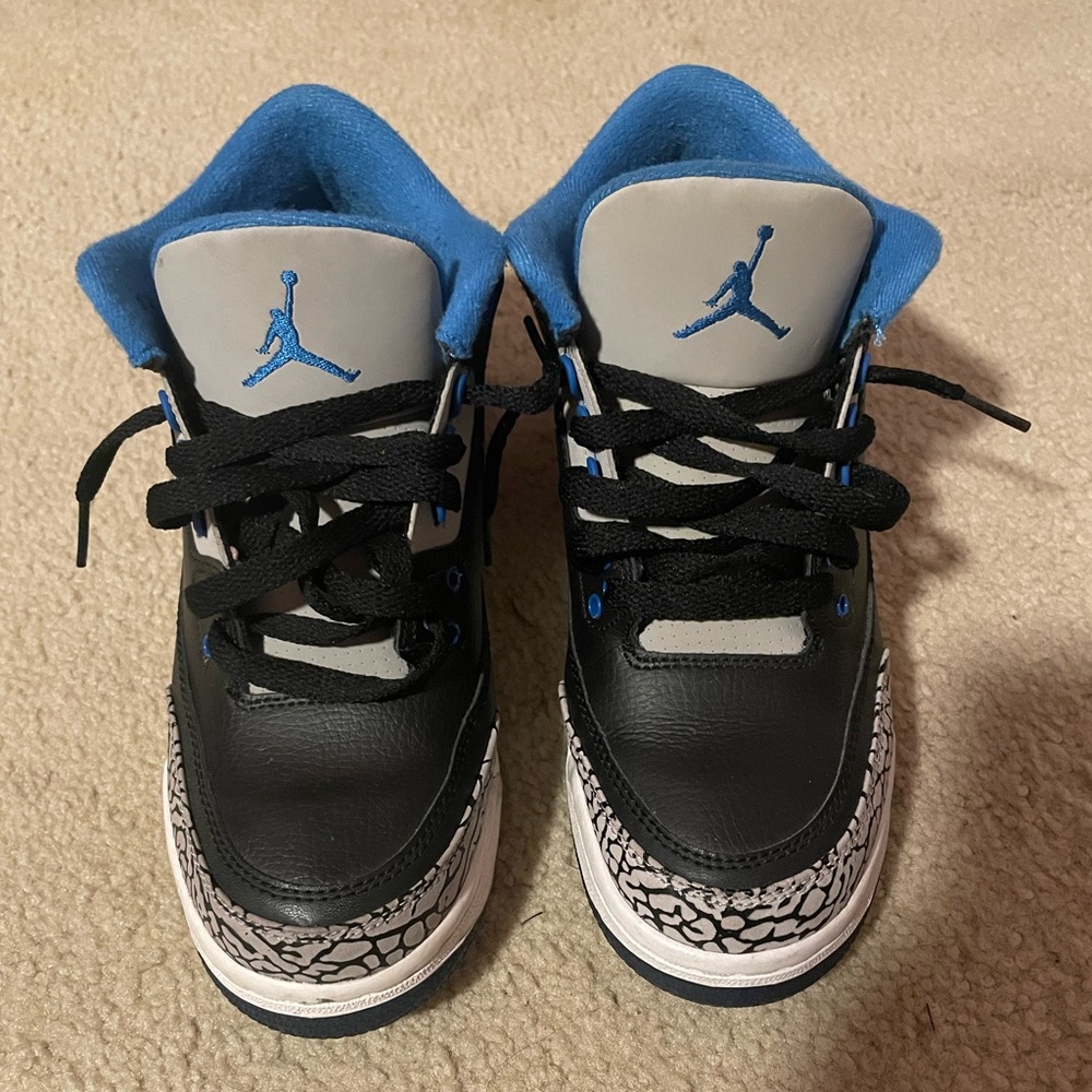 air jordan 3 retro sport blue boys size 6.5y 398614-007